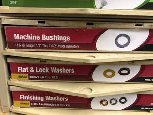 3 BIN CABINET WITH ASSORTED ITEMS