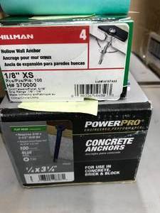 2 BOXES, WALL ANCHOR AND CONCRETE ANCHORS