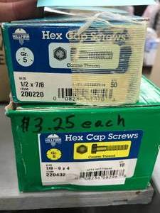 2 BOXES, ASSORTED HEX CAP SCREWS