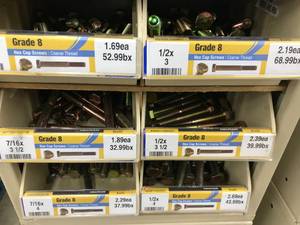 6 BIN CABINET WITH ASSORTED HEX CAP SCREWS