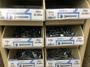 6 BIN CABINET WITH ASSORTED HEX CAP SCREWS