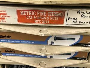 3 BIN CABINET WITH ASSORTED ITEMS