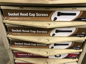 3 BIN CABINET WITH ASSORTED SOCKET HEAD CAP SCREWS