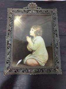 lot 24 image: Framed Infant Samuel In Prayer Print