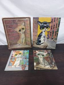 lot 48 image: Four Pity Kitty Lithographs By Gig