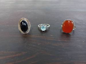 lot 58 image: Three Sterling Silver Rings