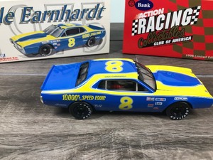 lot 68 image: 1998 Nascar Action Racing Collectibles Club of America 1975 Dodge Dale Earnhardt #8 RPM 124 scale die cast stock car