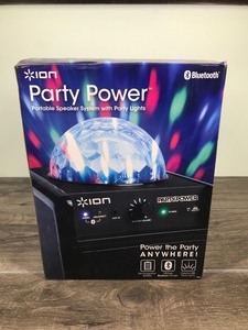 lot 117 image: Ion Audio Party Power Portable Speaker System with Party Lights