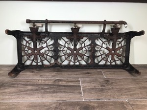 lot 161 image: Vintage Griswold Three Burner Gas Stove with Porcelain Knobs