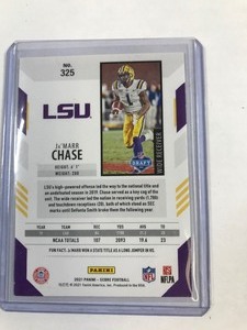 lot 319 image: Jamarr Chase Rookie Card 2021 Score Football Lsu Tigers Cincinnati