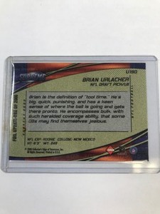 lot 321 image: 2000 Collectors Edge Supreme Foil Update Brian Urlacher Chicago Bears #U190
