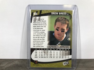 lot 331 image: 2001 Drew Brees Purdue card # 2 press pass