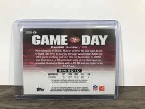 lot 335 image: Kendall Hunter 2011 Topps Game Day Auto Rookie