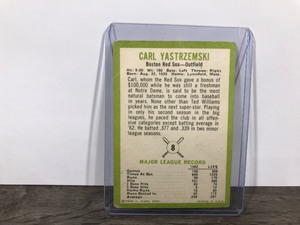 lot 351 image: 1963 Fleer - Carl Yastrzemski (Boston Red Sox-Outfield) Baseball Card No 8