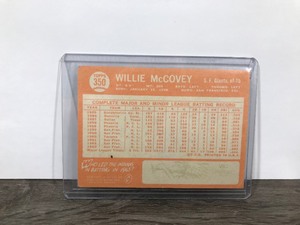 lot 352 image: 1964 Topps Willie McCovey Baseball card #350