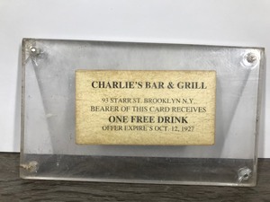 lot 368 image: 1927 Lou Gehrig Charlies Bar & Grill baseball card