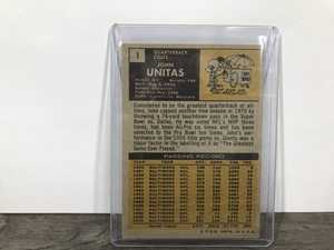 lot 378 image: 1971 Topps John Unitas football card #1