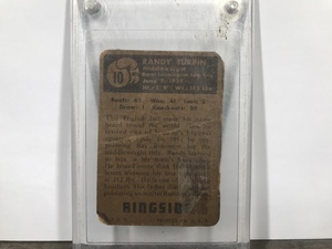 lot 384 image: 1951 Topps Ringside Boxing #10 RANDY TURPIN Middleweight Champion collectors card