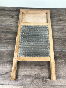 lot 394 image: Vintage wooden framed glass washboard