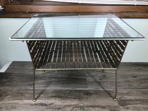 lot 405 image: Tony Paul Designs Interlace Collection Glass Top Magazine Table