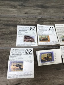 lot 419 image: 3 trout stamps & 8 Minnesota state and federal signed duck stamps