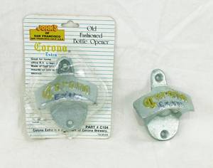 lot 43 image: Set of 2 Corona Extra Cast Iron Old Fashioned Bottle Opener
