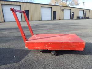lot 25 image: Vintage Wood Industrial 4 Caster Rolling Cart
