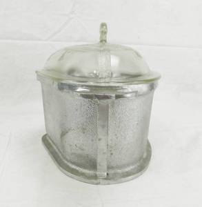 lot 94 image: Vintage Guardian Service Single TrioTriangle Pot with Glass Cover and Advertising Label