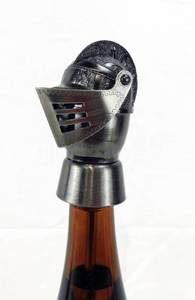 lot 10 image: Vintage Metal Knight Helmet Liquor Dispenser