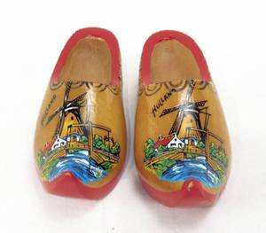 lot 110 image: Pair of Miniature Holland Dutch Wooden Clogs