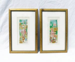 lot 12 image: Two Vintage Signed and numbered French Modernist Charles Cobelle Lithographs Casino and Vins
