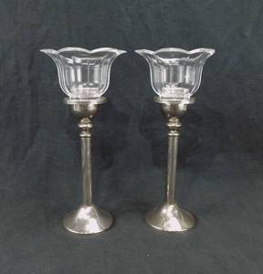 lot 60 image: Candleholders with Removable Glass Tops