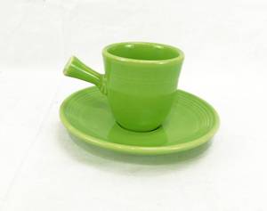 lot 36 image: Fiesta Chartreuse Stick Handle AD Demitasse Cup and Saucer