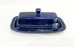 lot 38 image: Fiesta Cobalt Small Covered Butter Dish