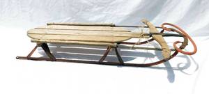 lot 6 image: Antique Nagells Ace Fleetwing Racer 42 Sled by Auto-Wheel Coaster Co. Inc