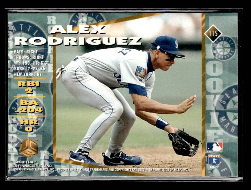 lot 38 image: 1995 UC3 Alex Rodriguez Rookie Card #115