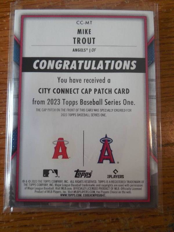 lot 51 image: 2023 Topps City Connect Mike Trout #CC-MT