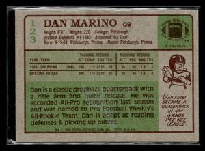 lot 8 image: 1984 Topps Dan Marino Rookie Card #123