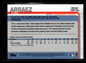 lot 14 image: 2019 Topps Luis Arraez Rookie Card #US247 150th Parallel