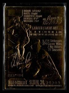 lot 17 image: 1996 Nolan Ryan Strikout King Bleacher 23 KT Gold Baseball Card