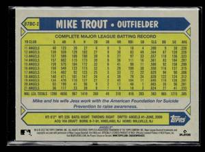 lot 31 image: 2022 Topps Mike Trout Silver Refractor Baseball Card Insert #87BC-1