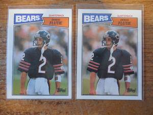 lot 37 image: (2) 1987 Topps Doug Flutie Rookie Cards #45
