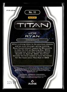 lot 55 image: 2022 Panini Titan Joe Ryan Rookie Card Purple Prizm  Serial Numbered 1299  RARE