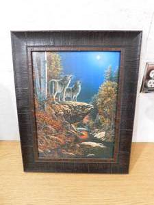 lot 109 image: Framed Wildlife Wolf Print