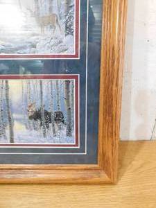 lot 110 image: Framed Wildlife Print of Moose, Deer, Wolf