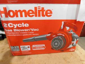 lot 141 image: Homelite  150 MPH 400 CFM 26cc Gas Handheld Blower Vacuum