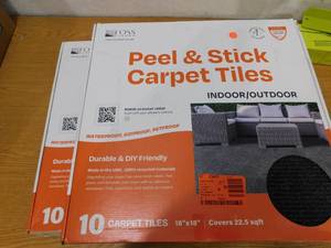 lot 201 image: Foss  Canyon Gray ResidentialCommercial 18 in. x 18 Peel and Stick Carpet Tile (20 Tiles) 45 sq. ft.