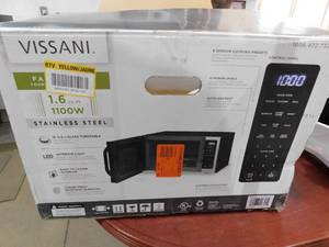 lot 213 image: Vissani  1.6 cu. ft. Countertop with Sensor Cook Microwave in Stainless Steel