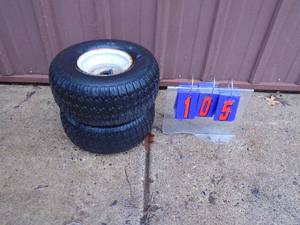 Qty of 2 15 x 6 x 6 tires. Used condition. As shown.