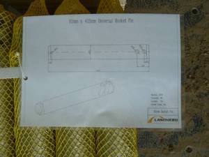 Landherd Excavator Bucket Pins 60x 425mm